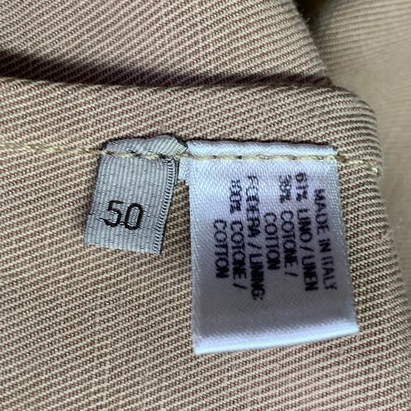 BOTTEGA VENETA Size 40 Khaki Linen Cotton Twill Buckles Zip Up Bondage Jacket - Picture 11 of 11